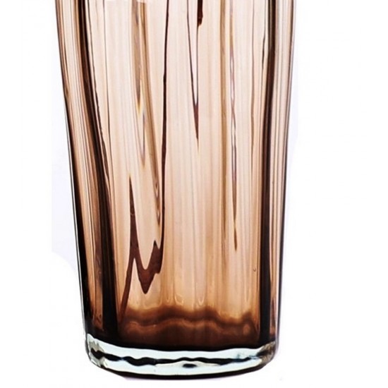 Vaso 25cm Altura Por 10cm De Diâmetro Em Vidro Marrom